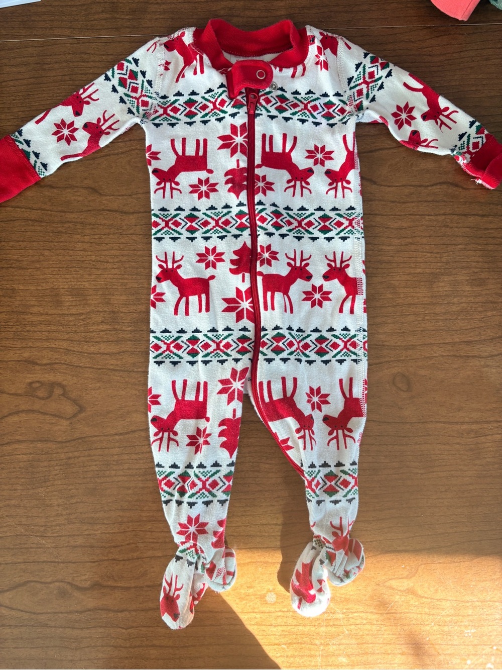 Hanna Andersson organic cotton Dear Deer Baby One-Piece Footed Pajamas 3-6m